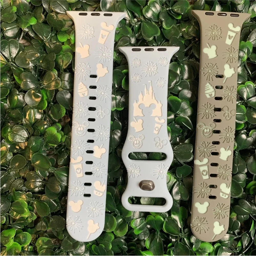 Disney Parks Themed Silicone Watch Bands for Apple Smart Watch 42/44/45/49mm